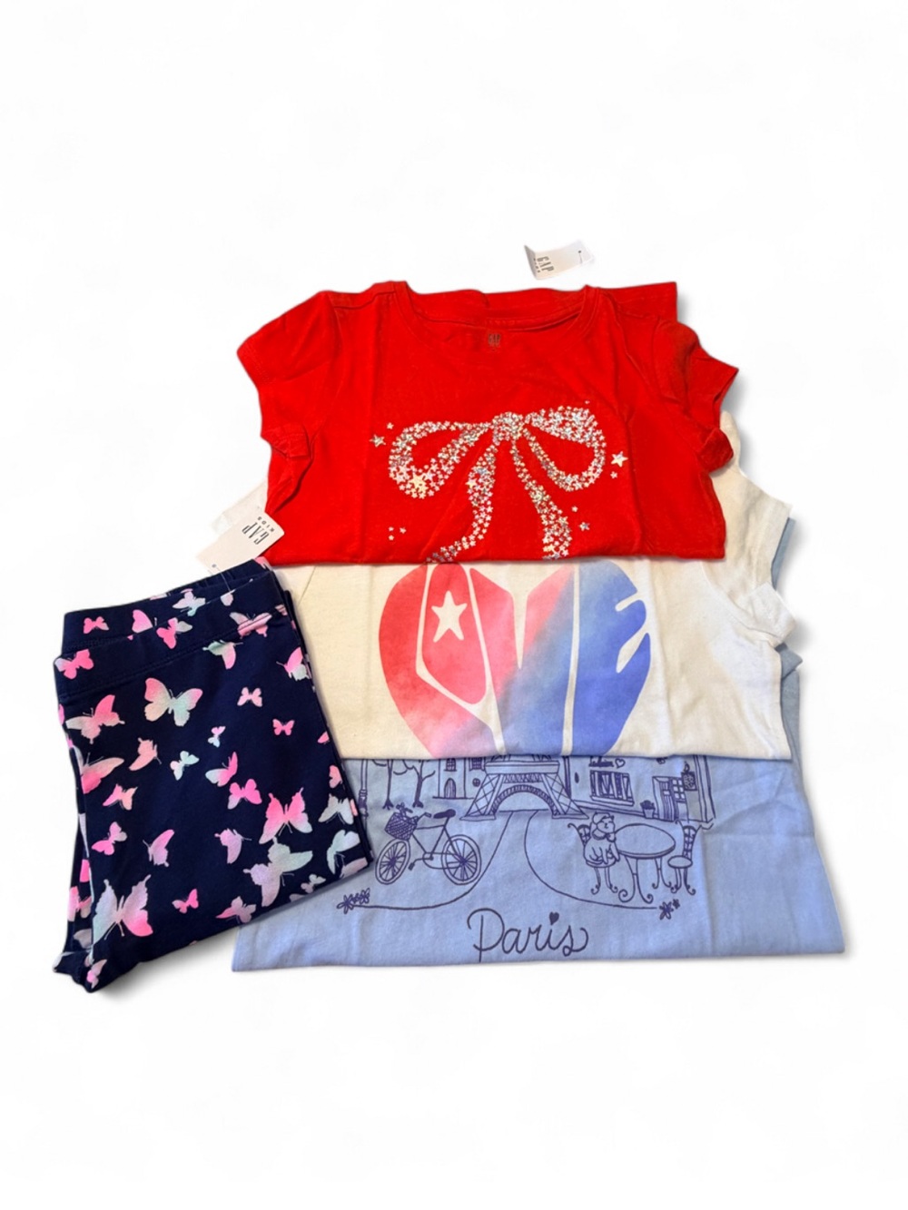 GAP Girls Short-Sleeve Tee Set - Red, White, Navy & Light Blue